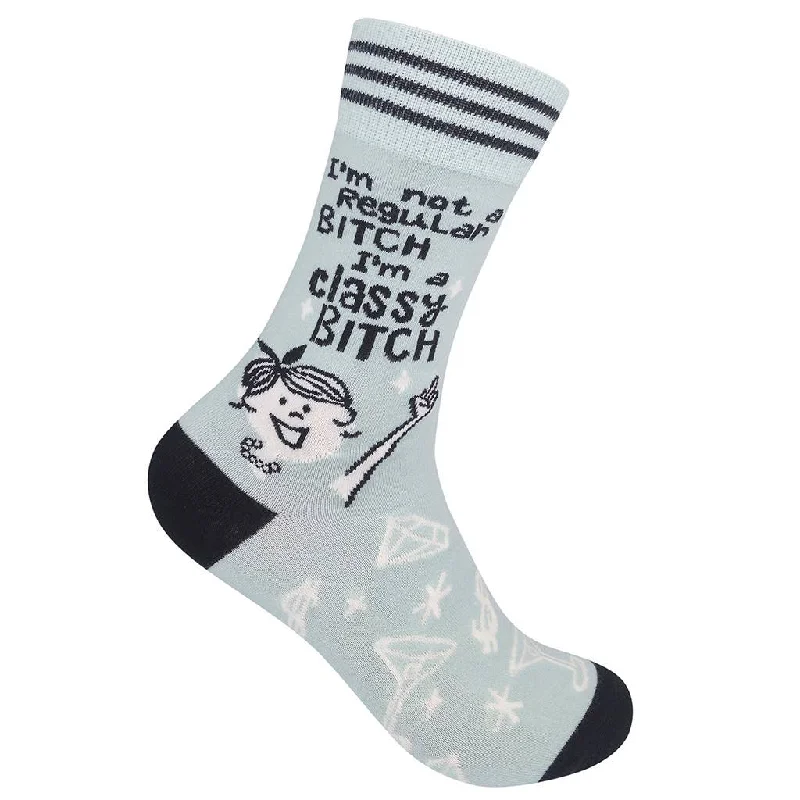 Lightweight knit socks-I'm Not A Regular Bitch, I'm A Classy Bitch Women's Socks | Snarky and Funny Socks