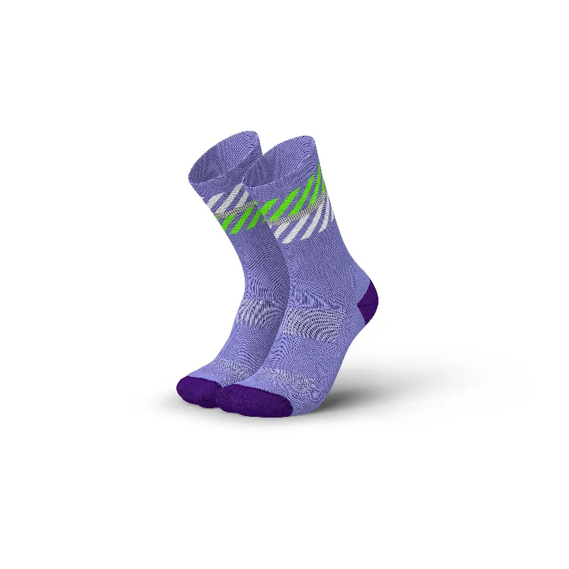 Minimalist striped socks-INCYLENCE MERINO LIGHT LANES PURPLE GREEN