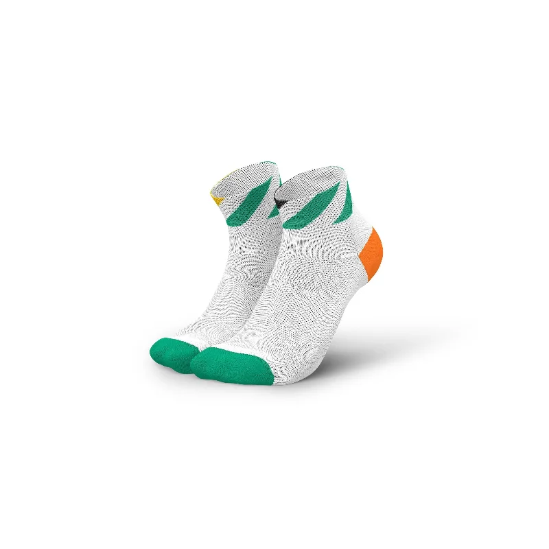 Retro wool crew-INCYLENCE RUNNING SOCKS - PLATFORMS SHORT WHITE GREEN