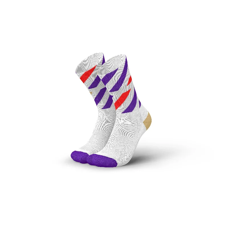 Cushioned ski socks-INCYLENCE RUNNING SOCKS - PLATFORMS WHITE PURPLE