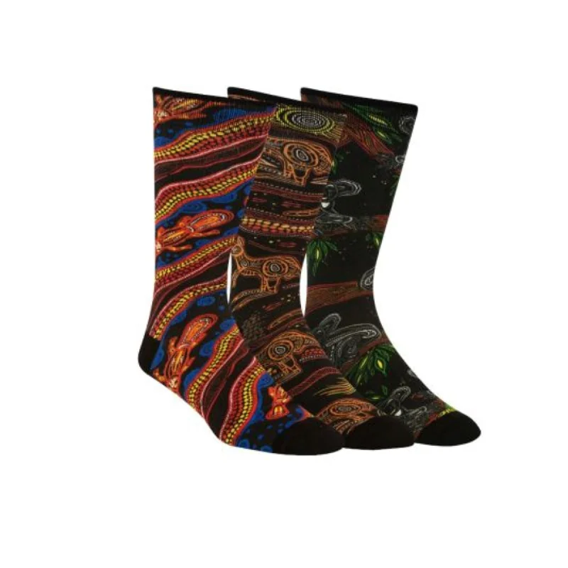 Modern polka socks-Indigenous Australian 3 pair Socks Gift Box