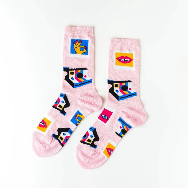 Durable wool crew-Instant Selfie Crew Socks - Small