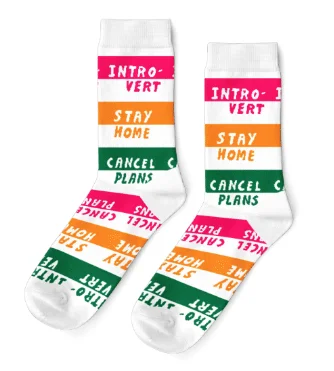 Cozy ribbed socks-Introvert Crew Socks - Small