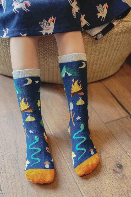 Organic knit socks-Kid's Summer Camp Friends Crew