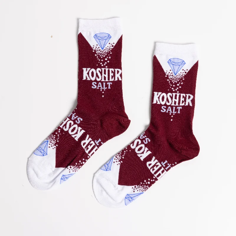 Fuzzy knit socks-Kosher Salt Crew Socks - Small