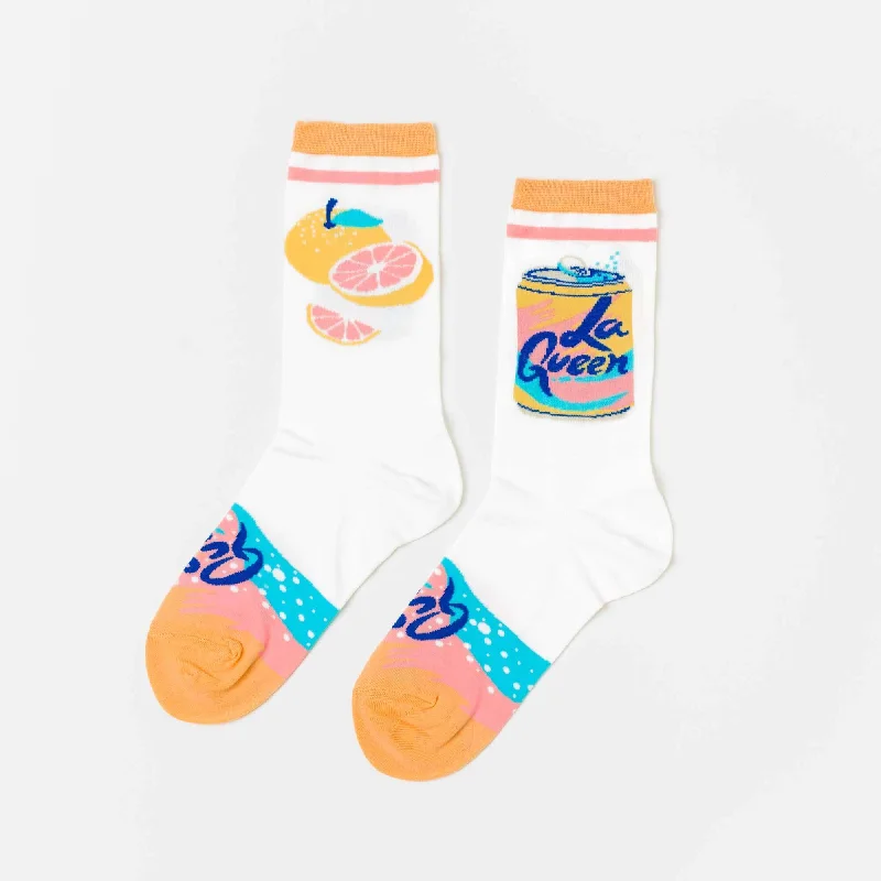 Thin athletic crew-La Queen Crew Socks - Small