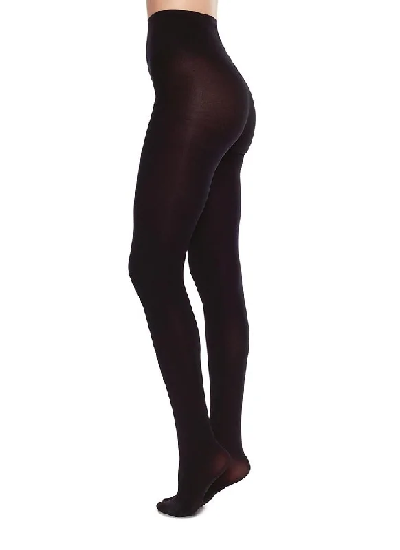 Vintage knit socks-Lia Premium Tights in Black from Swedish Stockings