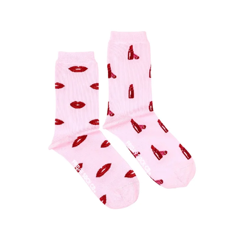 Minimalist cozy socks-Lips & Lipstick Mismatched Socks