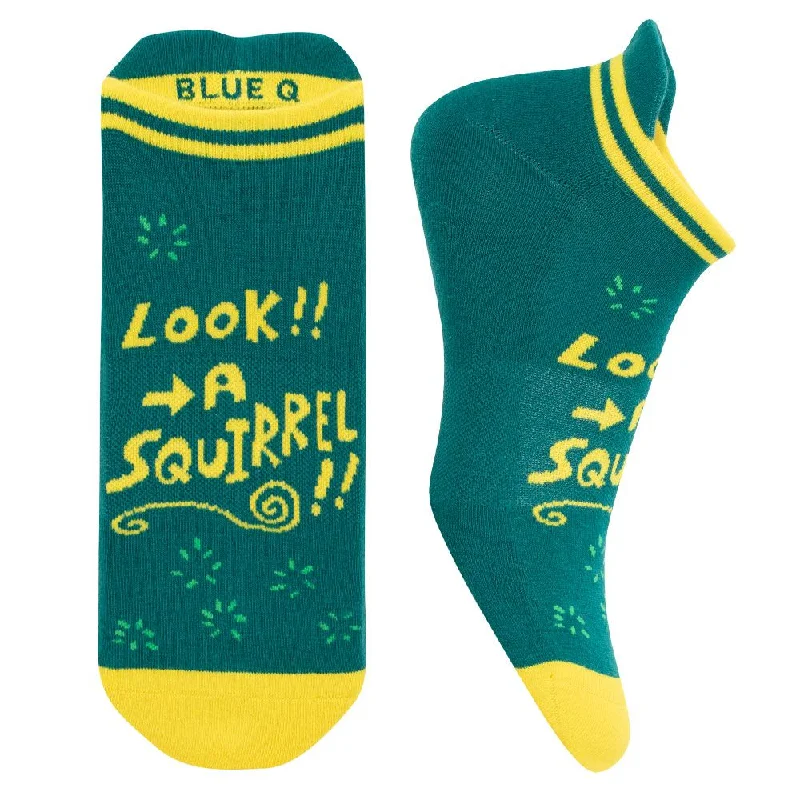 Breathable knit crew-Look A Squirrel Women's or Unisex Sneaker Socks [2 Size Options] | BlueQ at GetBullish