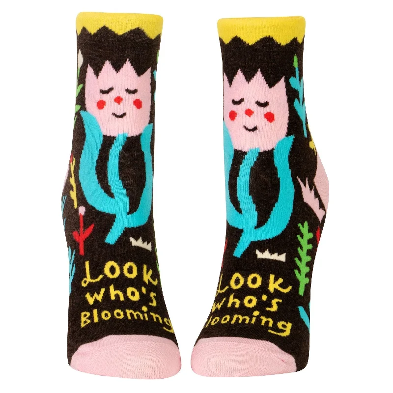 Warm trail socks-Look Who's Blooming Women's Ankle Socks | BlueQ at GetBullish