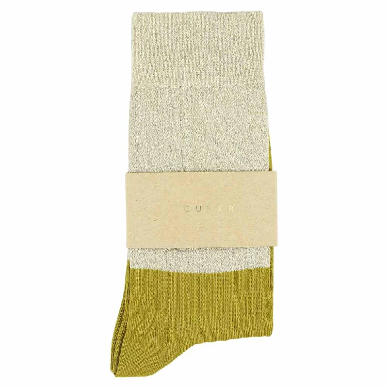 Cute holiday socks-Lurex Block Socks - Gold  / Yellow