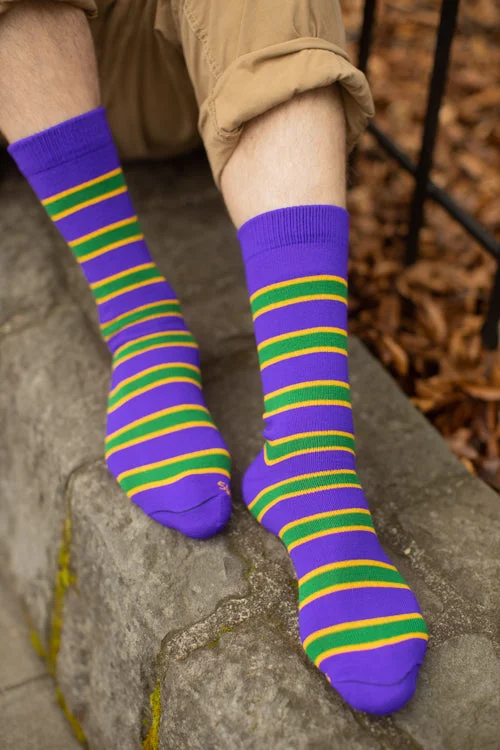 Compression cozy socks-Mardi Gras Krewe Socks