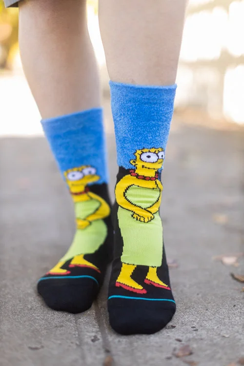 Bright fuzzy socks-Marge The Simpson's Crew