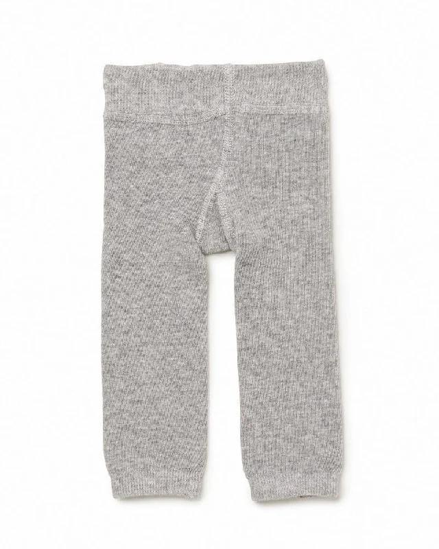 Minimalist floral socks-Marquise Girls Footless Tights - Grey