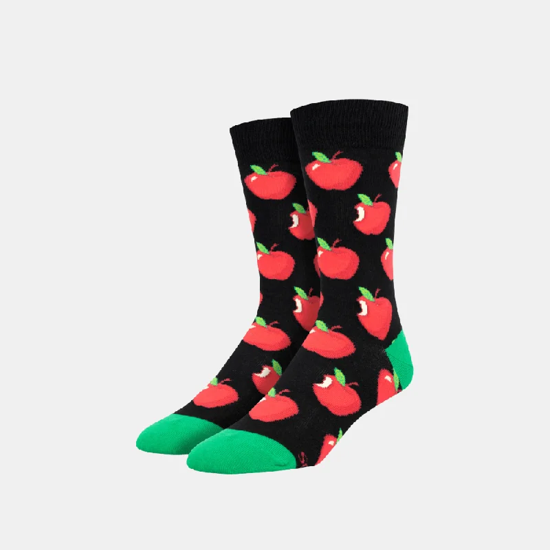 Fun zigzag socks-Men's Apple of My Eye Socks - Black