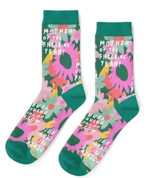 Performance gym crew-Mother of the Freakin year Crew Socks - Small