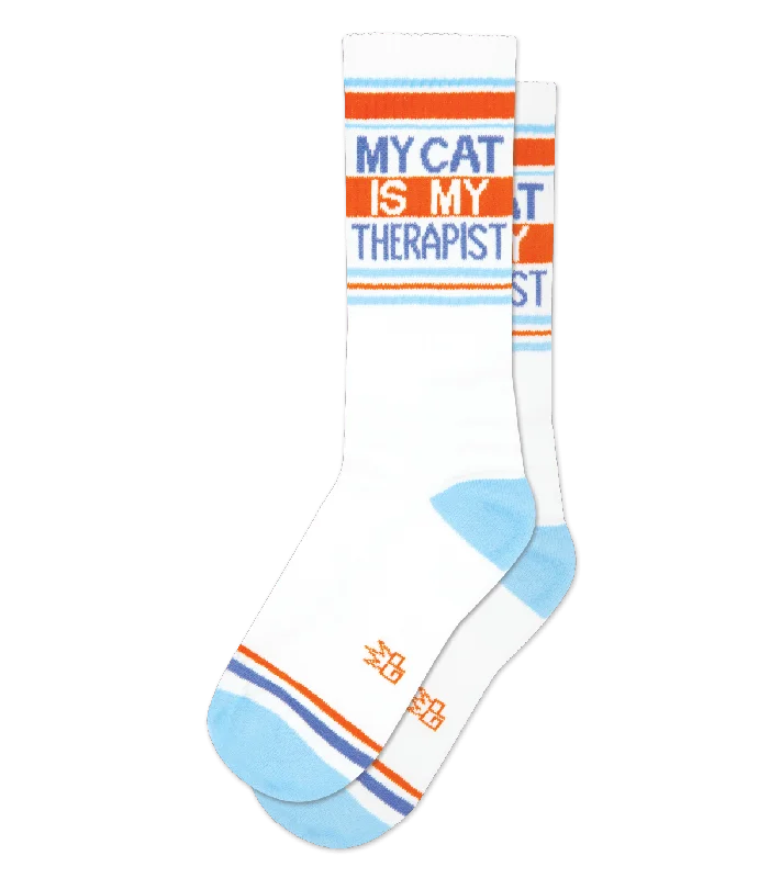 Formal silk socks-My Cat Is My Therapist Socks from Gumball Poodle