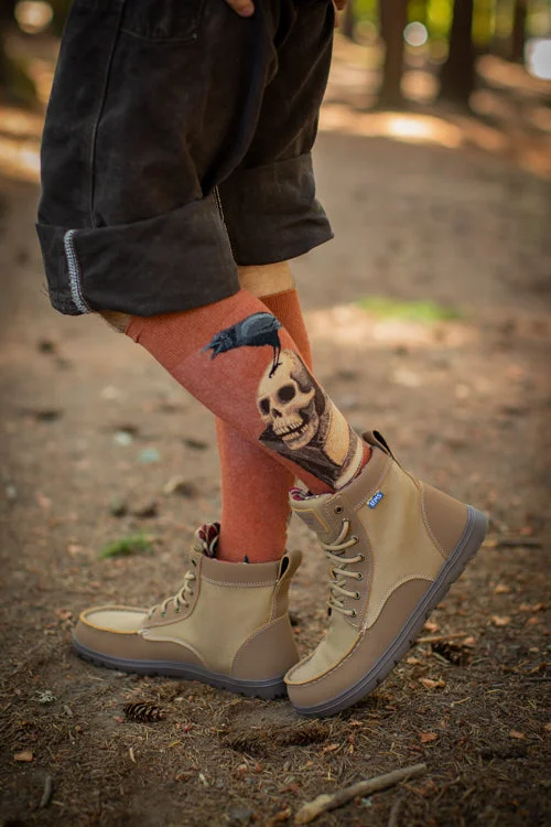 Natural crew socks-Nevermore Knee High