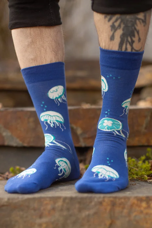 Classic beige socks-Nice to Sea You Glow in the Dark Crew