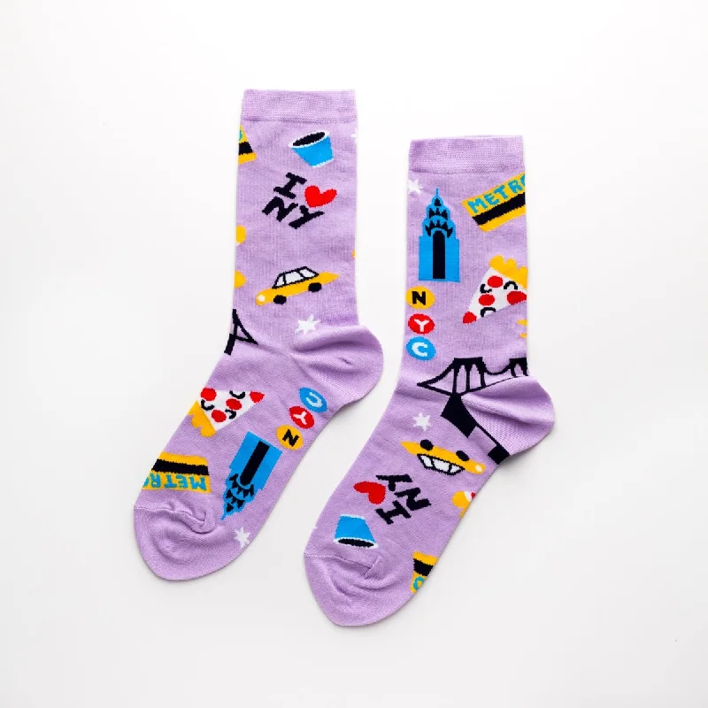 Anti-slip cozy socks-NYC Crew Socks - Small