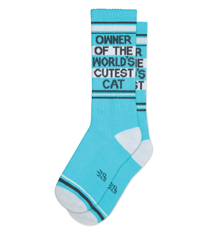 Hand-knit crew socks-Owner of the World's Cutest Cat Socks from Gumball Poodle