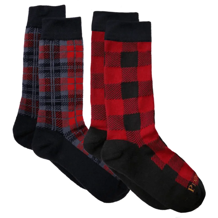 Cushioned fuzzy socks-Pendleton Rob Roy/Blackwatch Plaid 2-Pack Crew Socks