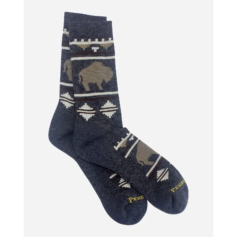 Casual striped crew-Pendleton Roaming Bison Camp Crew Socks