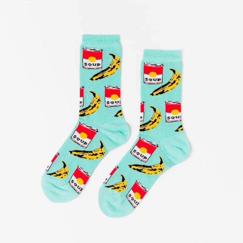 Luxury striped socks-Pop Art Crew Socks - Small