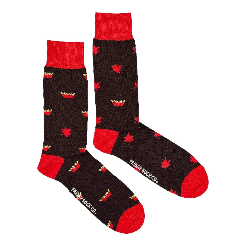 Trendy wool socks-Poutine Mismatched Socks M