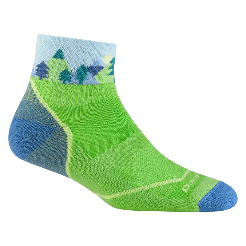 Minimalist black socks-Quest 1/4 Lightweight with Cushion