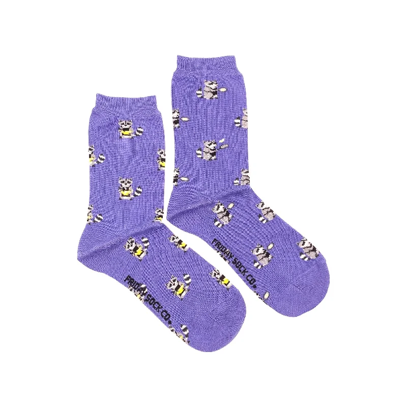 Bold athletic socks-Raccoon Cooking Mismatched Socks