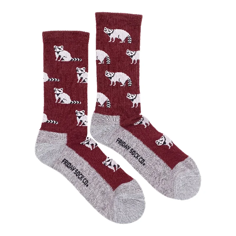 Casual fuzzy socks-Raccoon Merino Wool Socks M