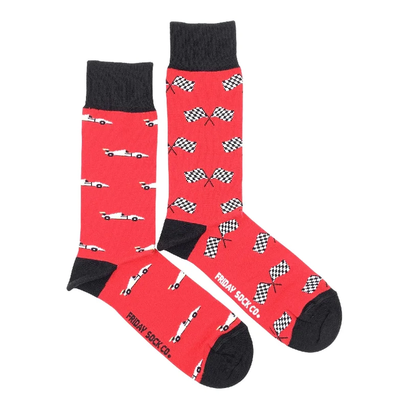 Thin cozy socks-Race Cars Mismatched Socks M