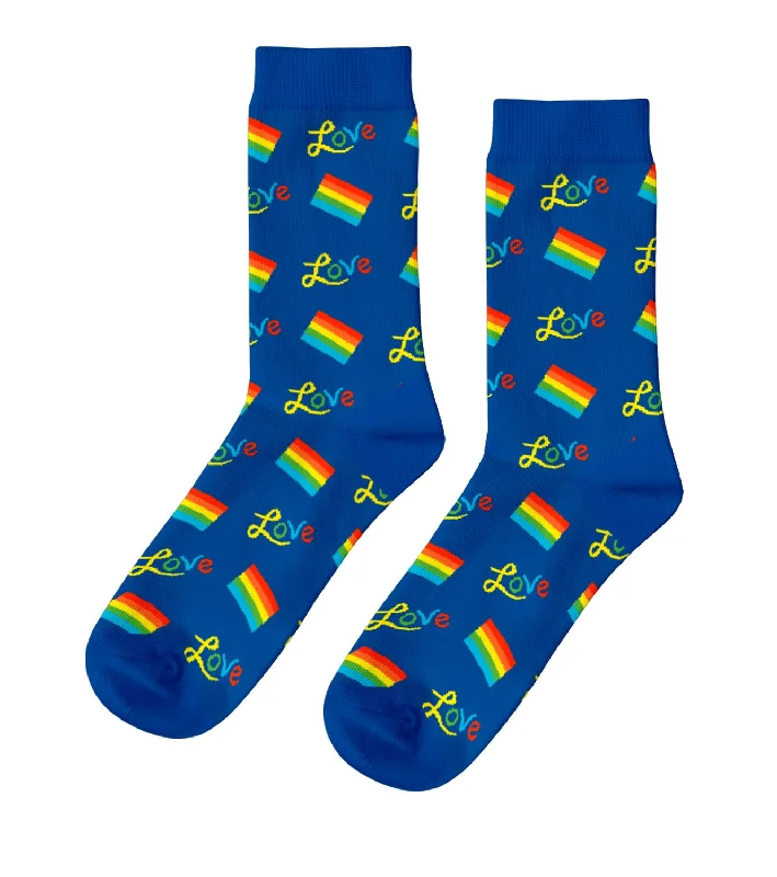 Soft holiday socks-Rainbow Love Crew Socks - Unisex