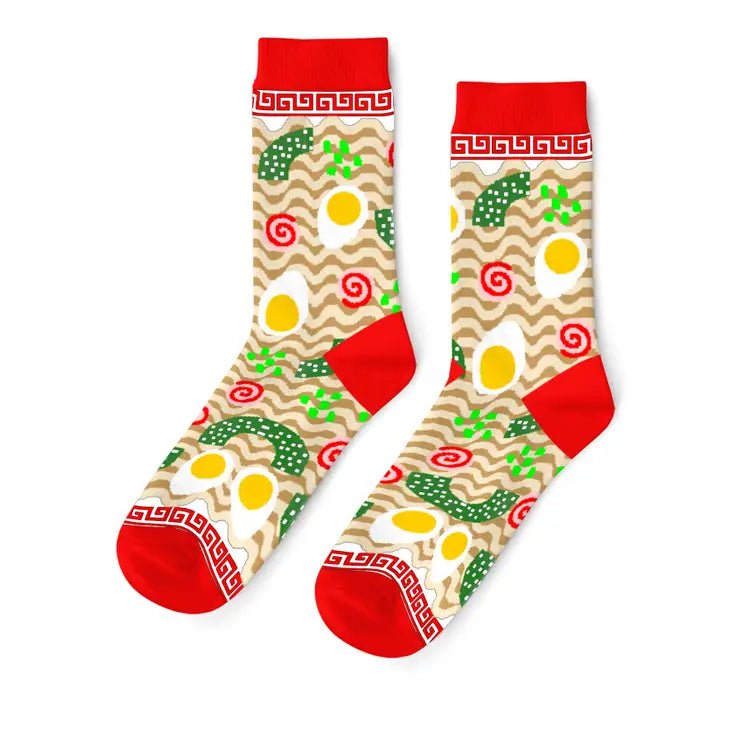 Playful polka socks-Ramen Crew Socks - Large