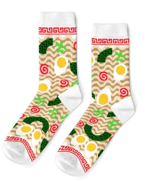 Cushioned outdoor socks-Ramen Crew Socks - Small