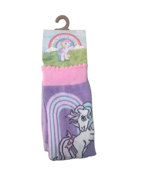 Thin no-show socks-Rio My Little Pony Girls Crew 2 Pack Sock - Pink & Lilac