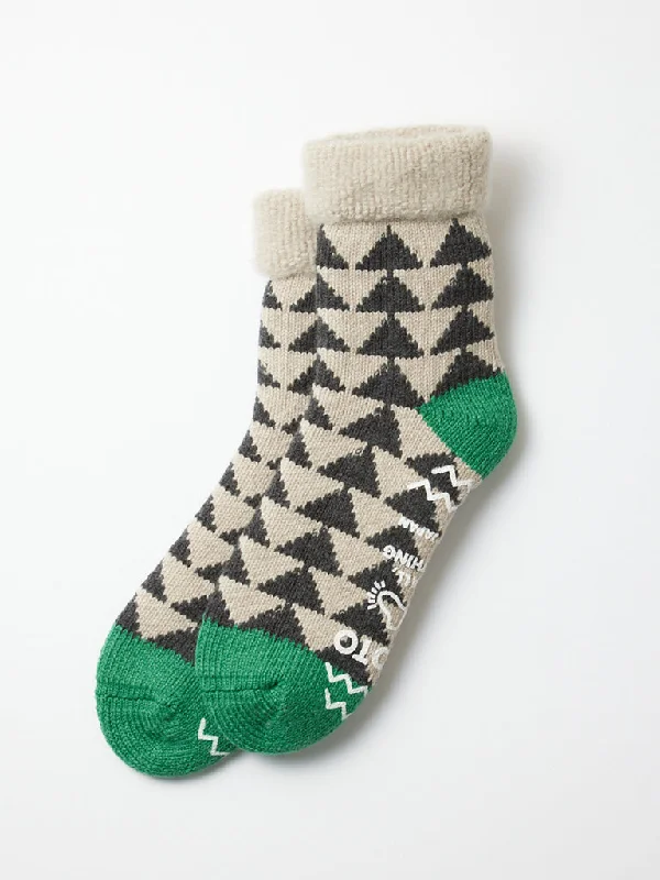 Fuzzy thermal socks-Rototo Comfy Room Socks in Charcoal Green