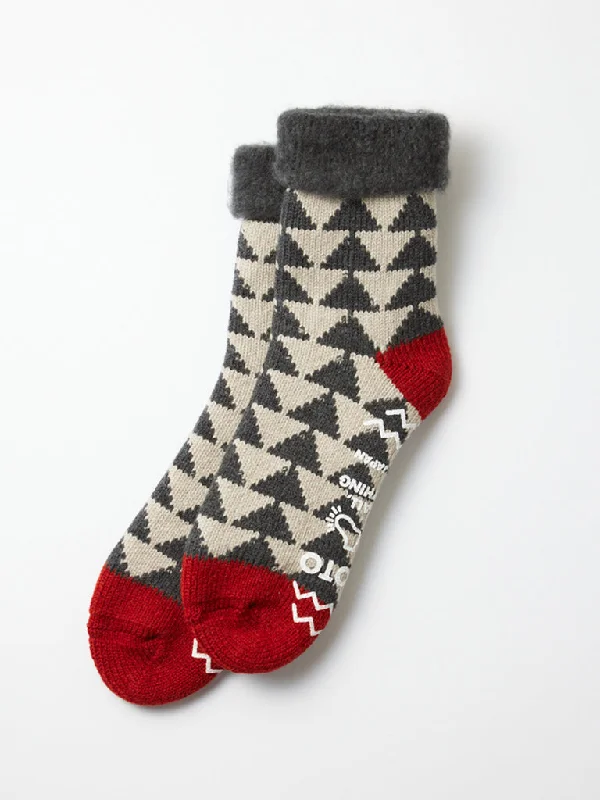 Thin running socks-Rototo Comfy Room Socks in Charcoal Red