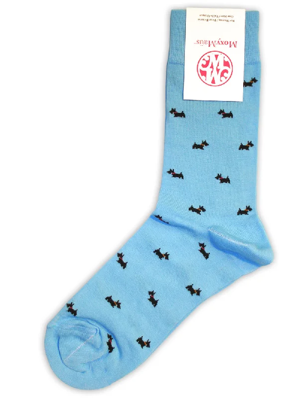 Performance ankle socks-Scotties (Light Blue)