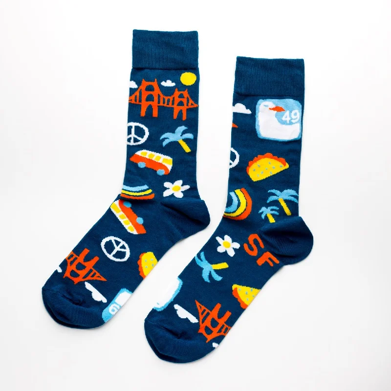 Cushioned ski socks-San Francisco Crew Socks - Large