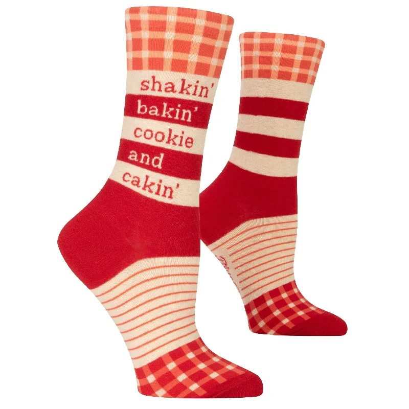 Cozy animal socks-Shakin', Bakin', Cookie, & Cakin' Women's Crew Novelty Dress Socks | BlueQ at GetBullish