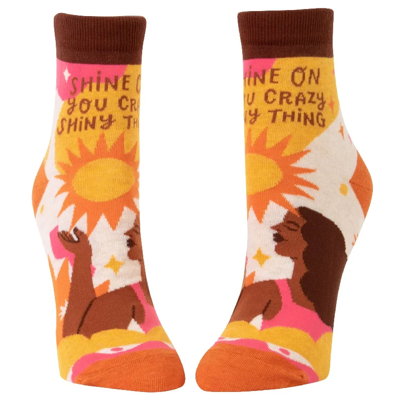 Bright wool socks-Shine On You Crazy Shiny Thing Women's Ankle Socks | BlueQ at GetBullish