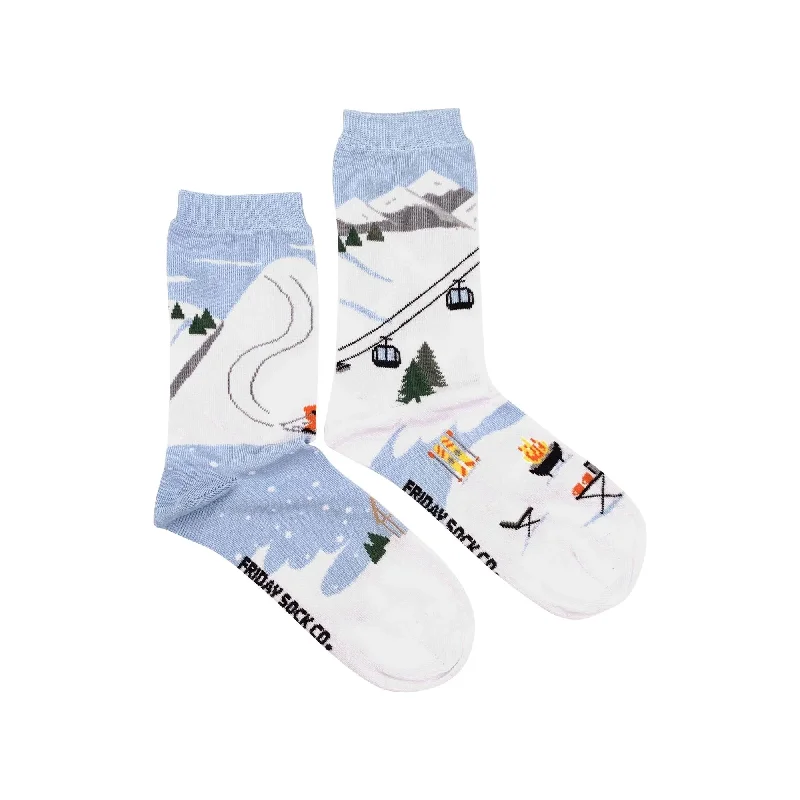 Performance striped socks-Ski Scene Mismatched Socks