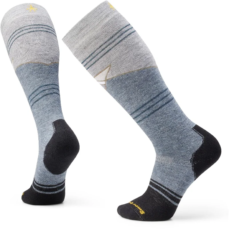 Minimalist gray socks-Smartwool Snowboard Full Cushion Mountain Geo Pattern Over-the-Calf Socks