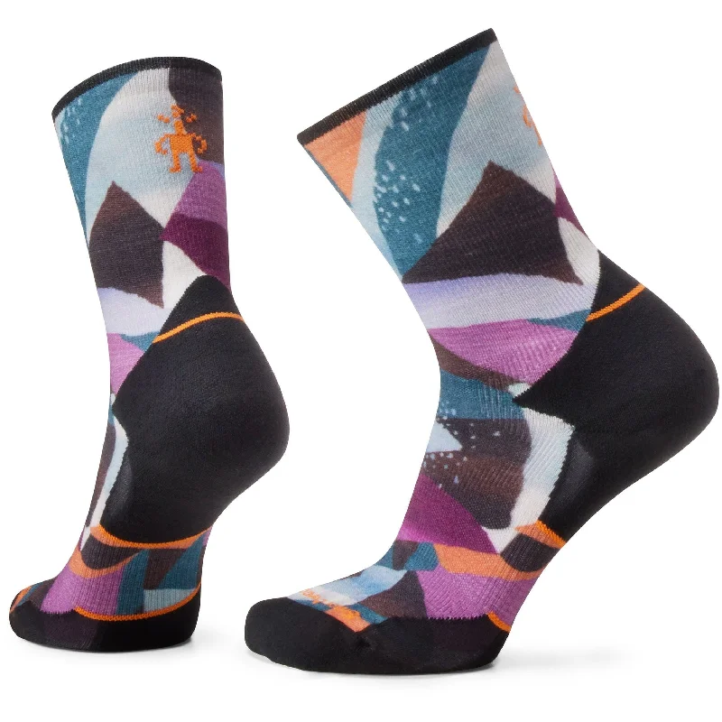 Hand-knit fuzzy socks-Smartwool Womens Athlete Edition Run Mosaic Pieces Print Crew Socks