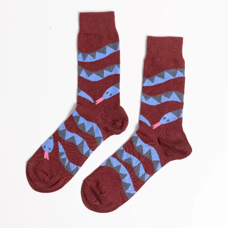 Soft wool socks-Snakes Crew Socks - Large