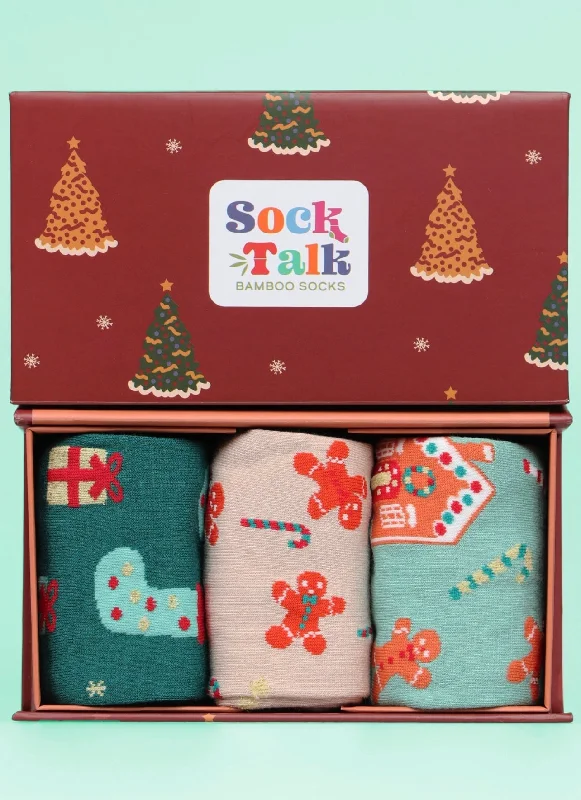 Anti-slip cozy socks-SOCK TALK 3PAIR GIFT SET