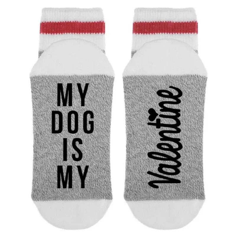 Luxury striped socks-SOCK *DIRTY TO ME-MY DOG IS MY VALENTINE