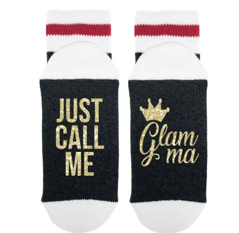 Cushioned holiday socks-SOCK DIRTY TO ME-JUST CALL ME GLAMMA